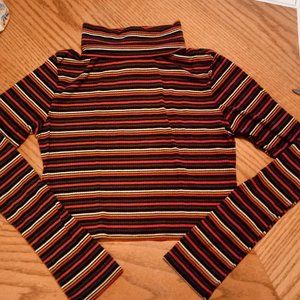 *3/$15* Striped turtleneck crop top